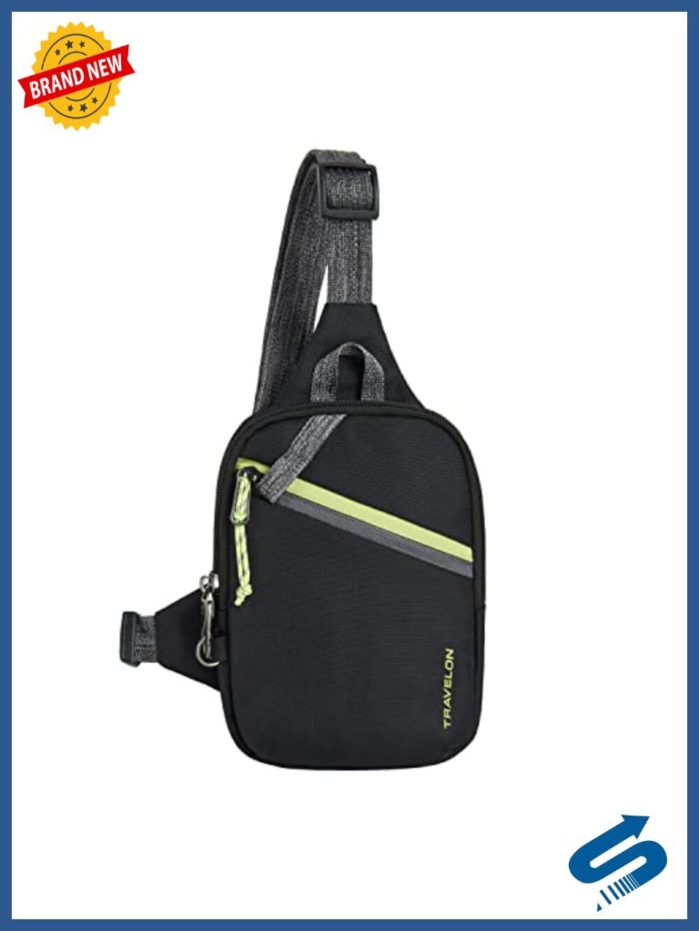 Anti-Theft Sling Bag with RFID Blocking Locking Compartments Recycled rPET